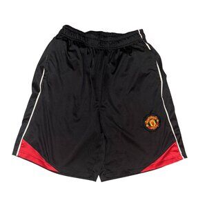 Manchester United Black Soccer Shorts L Polyester